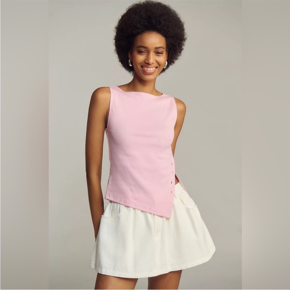 Reformation Hudson Sleeveless Knit Top in Babygirl